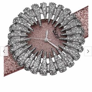 NWOT Burgi Silver and Pink Sparkle Unique Watch • Burning Man Sparkle Watch